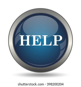 Help icon. Internet button on white background.