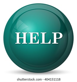Help icon. Internet button on white background.