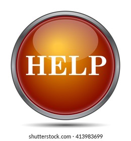Help icon. Internet button on white background.