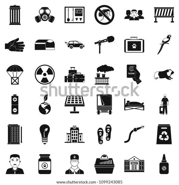 Help icons set. Simple style of 36 help icons\
for web isolated on white\
background