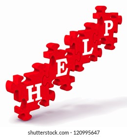 Help Puzzle Shows Support, Advisory And Assistance