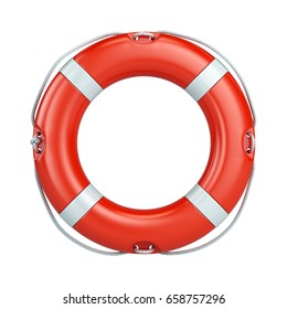 Help, safety, security concept. Lifebelt, life buoy isolated on white background. 3d render