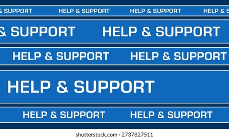 Help And Support text written over blue background.