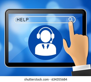 Help Tablet Representing World Wide Web 3d Rendering