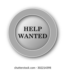 Help wanted icon. Internet button on white background. 