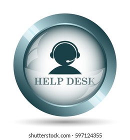 Helpdesk icon. Internet button on white background. 