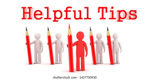 Helpful  Tips .3d  illustration .