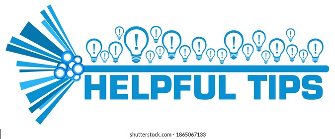 Helpful tips concept image with text and related symbols.