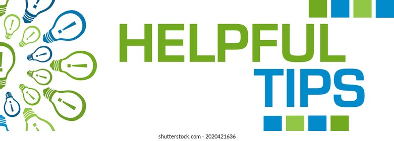 Helpful tips concept image with text and related symbols.