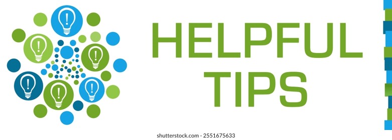 Helpful Tips concept image with text and bulb symbols.