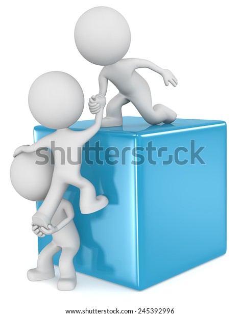 Helping Hands Dude 3d Character X3 Stock Illustration 245392996