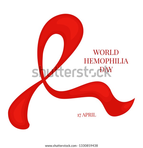 Hemophilia Ribbon Awareness Poster Red Bow Stock Illustration ...