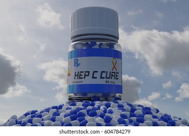 Hep C Cure - 3D Illustration