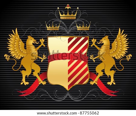 heraldic background with griffins