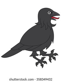 Heraldic Bird Crow Illustration Stock Illustration 358349432 