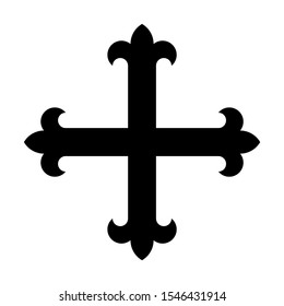 Heraldic Cross Flory Symbol With A White Background