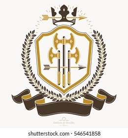 Heraldic Design Vintage Emblem Old Victorian Stock Illustration ...