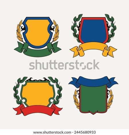 Heraldic emblems in hand drawn design