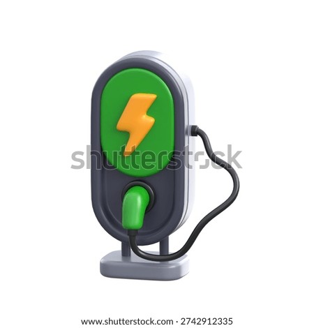 Here is a 3d illustration denoting ev wall charger concept
