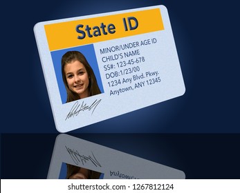 Here Generic Mock State Identification Card Stock Illustration 1267812124