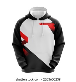 Here Is The Realistic Mockup Of Fishing Hoodie That Contain Red Stripes.