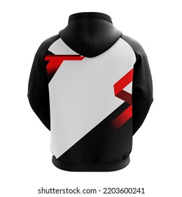 Here Is The Realistic Mockup Of Fishing Hoodie That Contain Red Stripes.