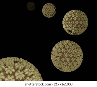 Herpes Simplex Virus 1 And 2 (HSV-1 And HSV-2) 3d Rendering