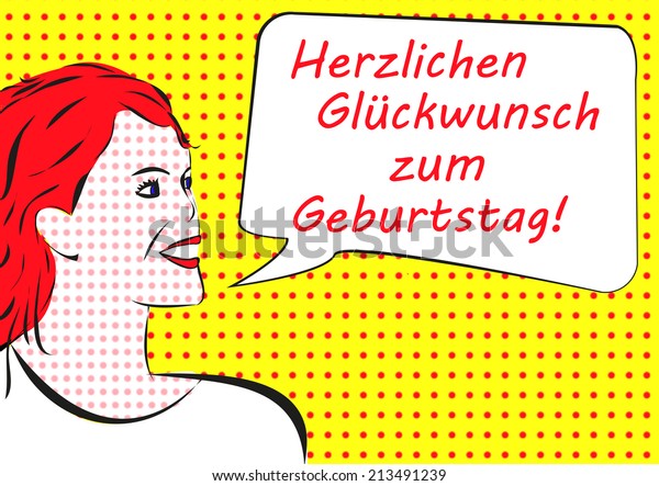Herzlichen Glueckwunsch Zum Geburtstag Happy Birthday Stock Illustration 213491239