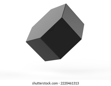 Hexagon Box Mockup Isolated On White Background. 3d Illustration