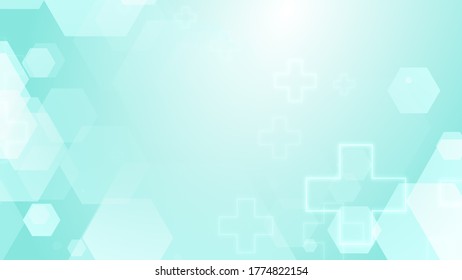 Hexagon Cross Geometric Blue Green Pattern Stock Illustration ...