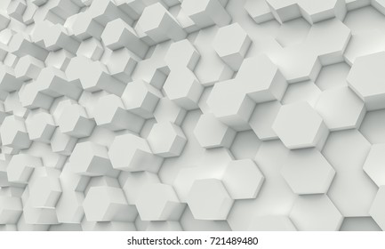 White Abstract Pentagons Backdrop 3d Rendering Stock Illustration ...