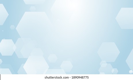 Hexagon Geometric White Blue Pattern Bright Healthcare Medical And Technology Background. Abstract Graphic Digital Future Science Concept Design.