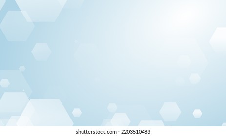 Hexagon Geometric White Blue Pattern Bright Healthcare Medical And Technology Background. Abstract Graphic Digital Future Science Concept Design.