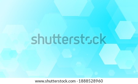 Hexagon geometric white blue pattern bright healthcare medical and technology background. Abstract graphic digital future science concept design.