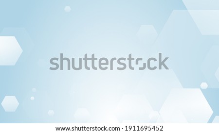 Hexagon geometric white blue pattern bright healthcare medical and technology background. Abstract graphic digital future science concept design.