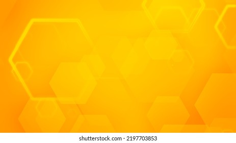 Hexagon Geometric Yellow White Gradient Color Pattern Background. Abstract Graphic Design Technology And Energy Concept.