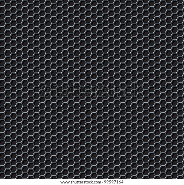 Hexagon Grid Seamless Background Rasterized Version Stock Illustration
