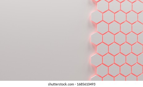 Hexagon on the wall.  Background Texture.3D-rendering.