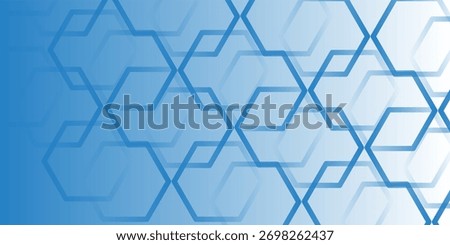 Hexagon outline Geometric pattern in blue tints, Vector design, Geometric background, vector  outline pattern