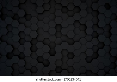 Hexagon Pattern Black Mate 3D Render