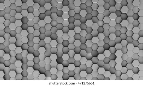 Hexagon Random Position 3d Rendering Stock Illustration 471275651 ...