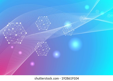 Hexagonal abstract background. Big Data Visualization. Global network connection. Medical, technology, science background.  illustration