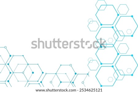 It is a hexagonal digital graph with a white background. It is a digital cyber, future world, spider web graph.
