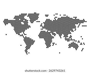 Hexagonal Grid map of The World Small