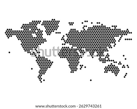 Hexagonal Grid map of The World Small
