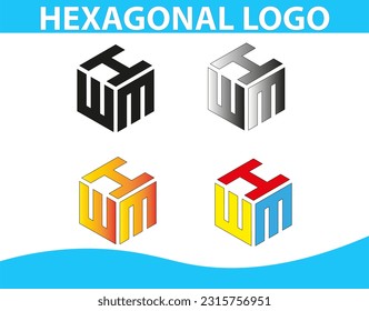 Hexagonal Logo
with different colours varients