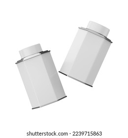 Hexagonal Metallic Tea Pot container box isolated on white blank image 3d rendering