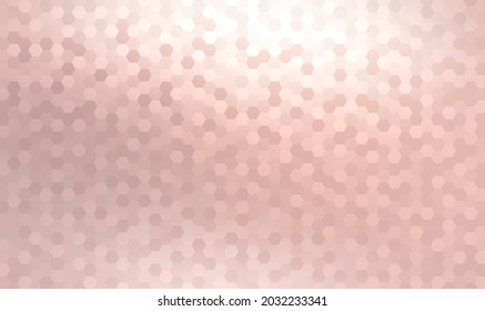 Hexagonal mosaic texture light rose color. Motley geometric abstract background.
