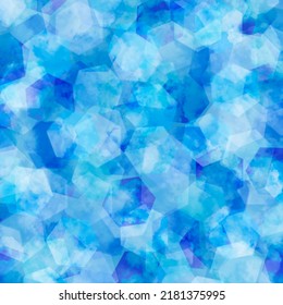 Hexagonal pattern with overlapping cloud textures. Geometric abstract background. Cyan modern art. Square template with blue sky image. Fresh and cold - Powered by Shutterstock