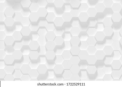 Hexagonal white abstract background - 3d abstract hexagons rendering.